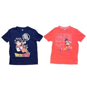 Kids Dragon Ball‎ Z T Shirt Bundle Goku Anime Old Navy Size M 8 Blue Red